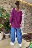 Made in Italy Juno Two Tone Knit Blush & Damson